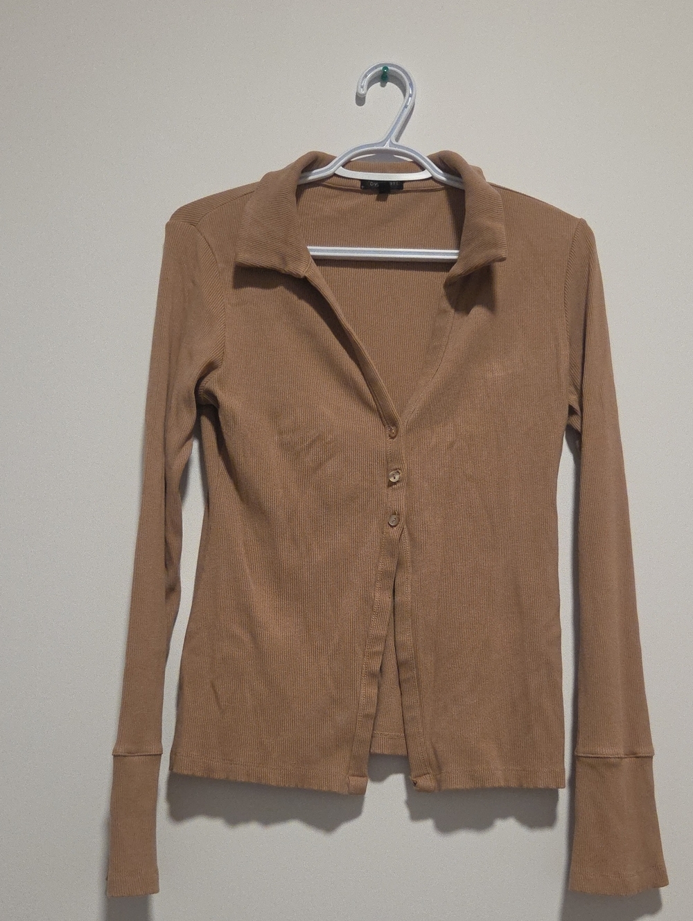 Dynamite Button-Front Long Sleeve Top